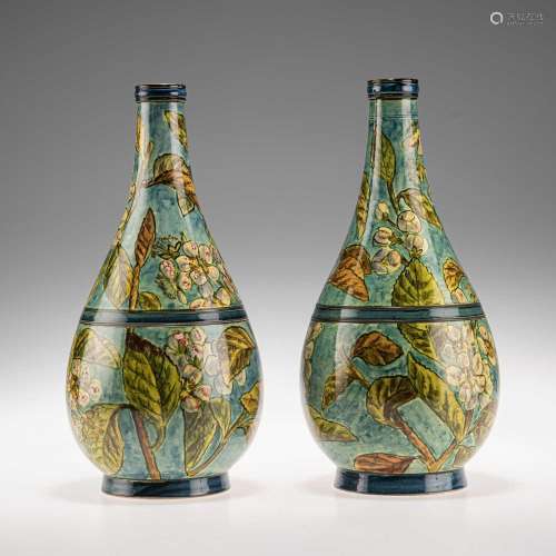 HELEN A. ARDING FOR DOULTON LAMBETH, A PAIR OF LATE 19TH CEN...