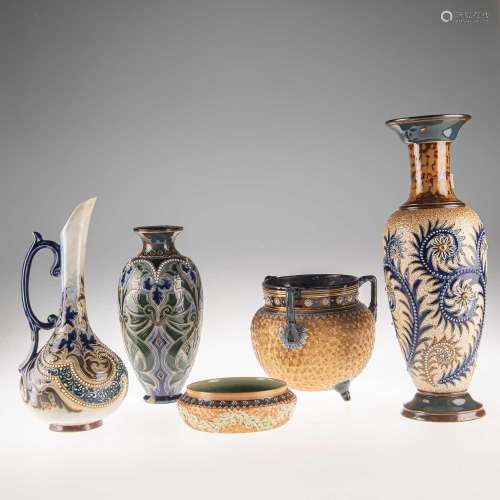 A GROUP OF LATE 19TH CENTURY DOULTON LAMBETH STONEWARE