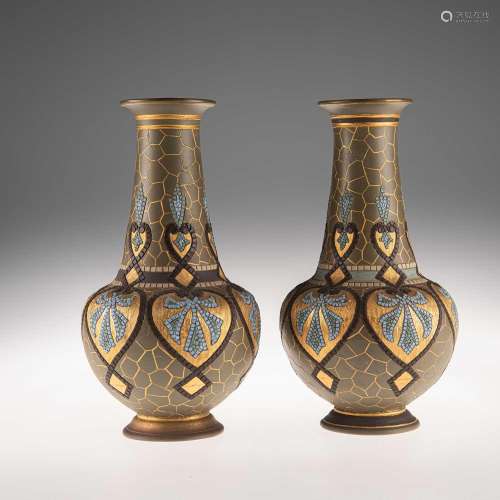 ELIZA SIMMANCE FOR DOULTON LAMBETH, A PAIR OF LATE 19TH CENT...