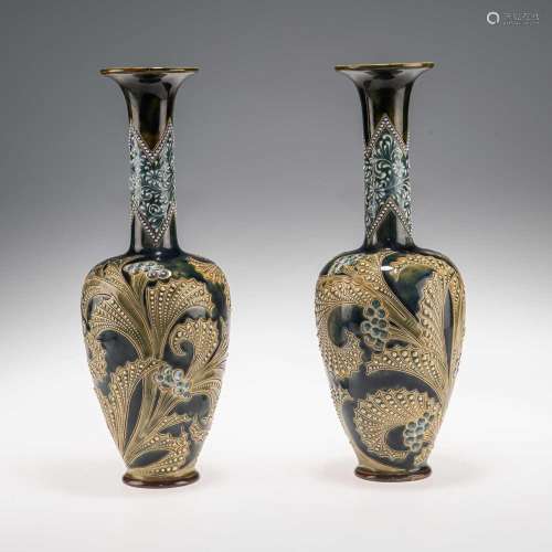 ELIZA SIMMANCE FOR DOULTON LAMBETH, A PAIR OF LATE 19TH CENT...