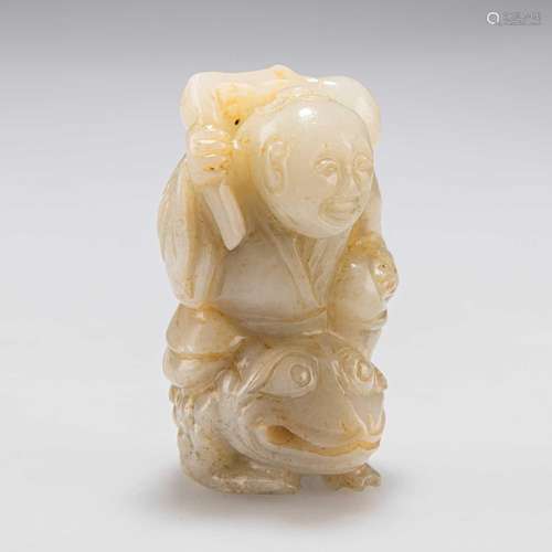 A CHINESE JADE GROUP OF LIU HAI AND THE THREE-LEGGED TOAD