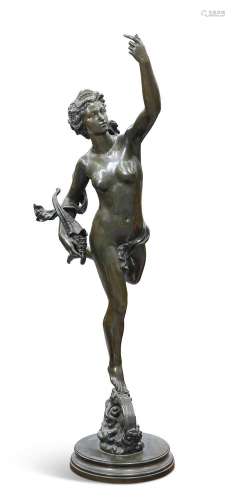 AFTER GIAMBOLOGNA, A LARGE BRONZE FIGURE OF FORTUNA, 19TH CE...