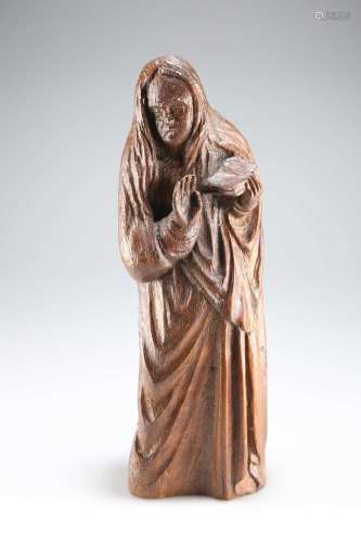 A 19TH CENTURY OAK CARVING OF A SAINT