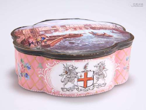 A LATE 18TH CENTURY ENAMEL TABLE SNUFF BOX