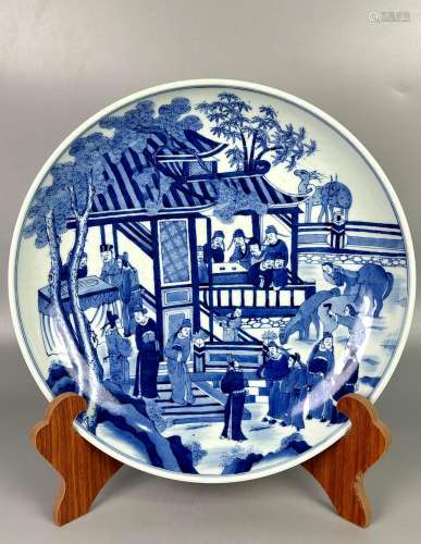 Blue and White Eighteen Bachelor Characters Reward Plate