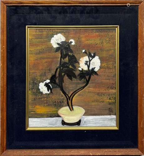 Sanyuvase of flowerspicture frame