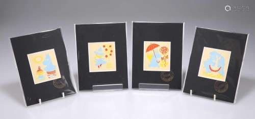A SET OF FOUR LIMITED EDITION MOOMIN MERCHANDISING PRINTS, 1...