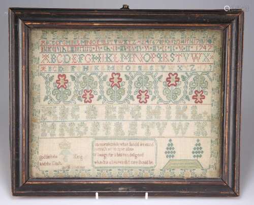 A MID-18TH CENTURY ALPHABET SAMPLER