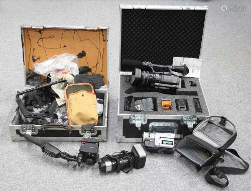 A SONY HDV 1080i MINI DV CAMCORDER AND OTHER CAMCORDER EQUIP...