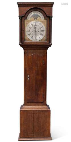 AN 18TH CENTURY OAK EIGHT-DAY LONGCASE CLOCK, JAMES HEWITT, ...
