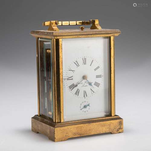 A BRASS-CASED REPEATER CARRIAGE CLOCK, SIGNED CHARLES FRODSH...