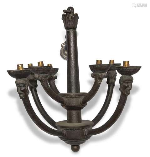 AN UNUSUAL BRONZE CHANDELIER, POSSIBLY SCANDINAVIAN, EARLY 2...