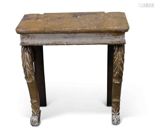 A REGENCY MARBLE-TOPPED GILTWOOD CONSOLE TABLE