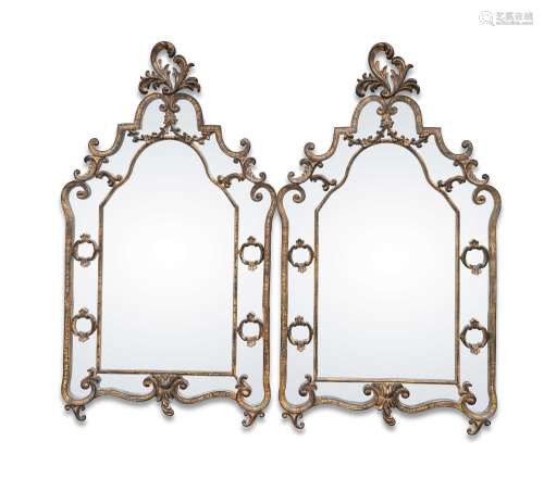 A PAIR OF NEOCLASSICAL-STYLE GILT-COMPOSITION MIRRORS