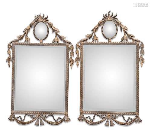 A PAIR OF PERIOD-STYLE GILT-COMPOSITION MIRRORS