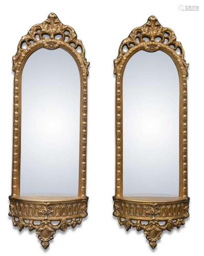 A PAIR OF PERIOD-STYLE GILT-COMPOSITION PIER MIRRORS