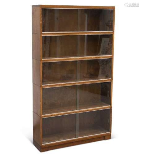 A MINTY OAK STACKING BOOKCASE