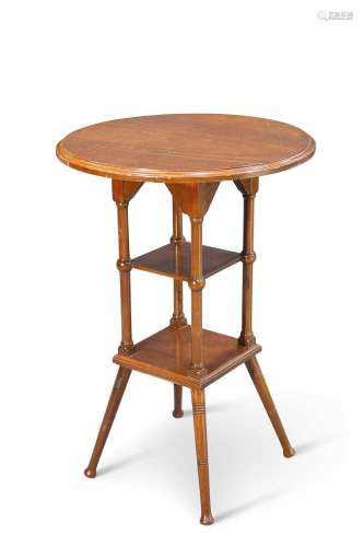 AN ARTS AND CRAFTS WALNUT OCCASIONAL TABLE