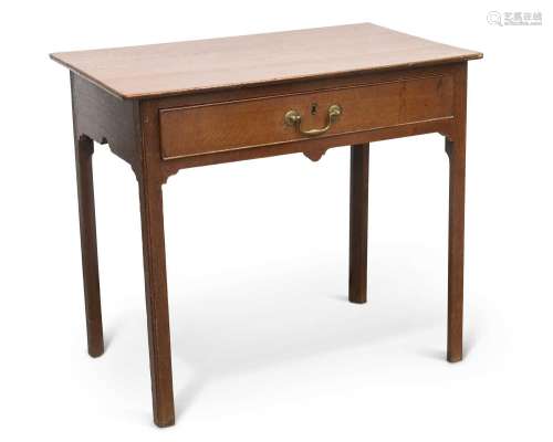 A GEORGE III OAK SIDE TABLE