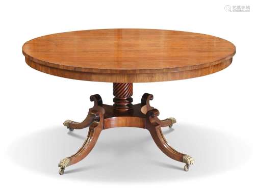 A REGENCY MAHOGANY TILT-TOP BREAKFAST TABLE