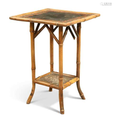 AN AESTHETIC BAMBOO AND LACQUERED OCCASIONAL TABLE, LATE 19T...