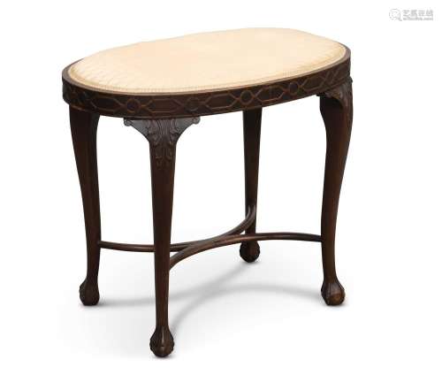 A CHIPPENDALE STYLE MAHOGANY STOOL, CIRCA 1900