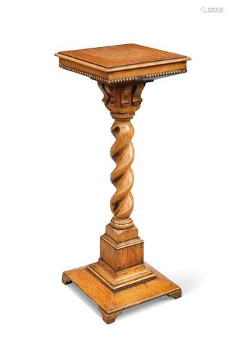 A LATE VICTORIAN OAK PLANTSTAND, CIRCA 1900