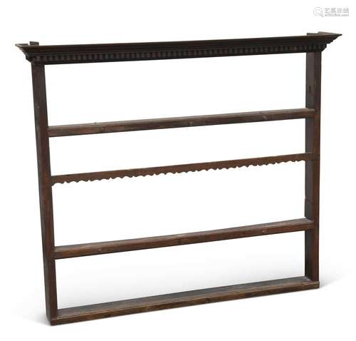 A GEORGE III OAK PLATE RACK