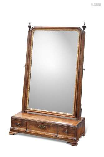 A GEORGE III MAHOGANY TOILET MIRROR