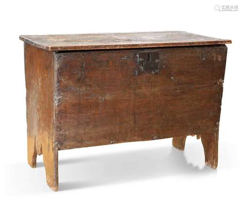 A 17TH CENTURY SMALL SIX-PLANK CHEST