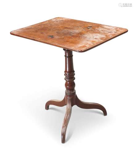 A REGENCY STYLE PLUM PUDDING MAHOGANY OCCASIONAL TABLE