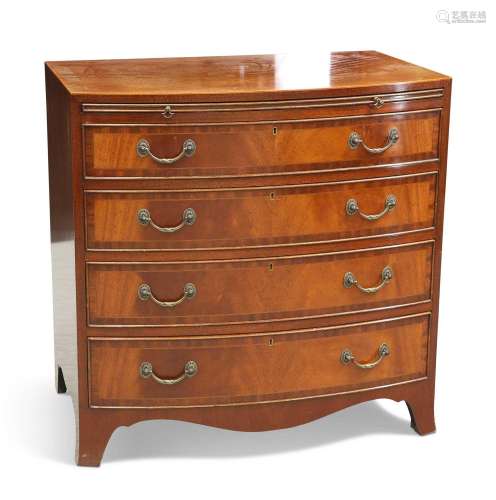 A CHAPMAN\'S SIESTA MAHOGANY BOW-FRONT CHEST OF DRAWERS