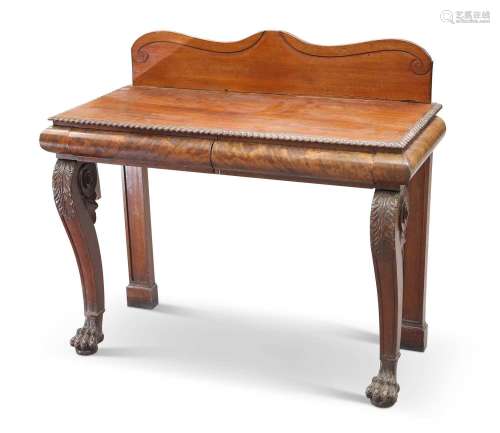 A GEORGE IV MAHOGANY CONSOLE TABLE