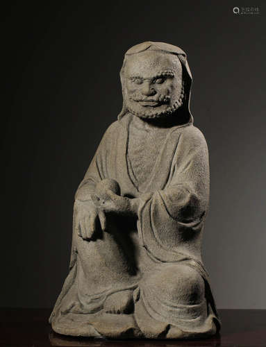 In the Qing Dynasty, the seated statue of Da Mo was carved i...