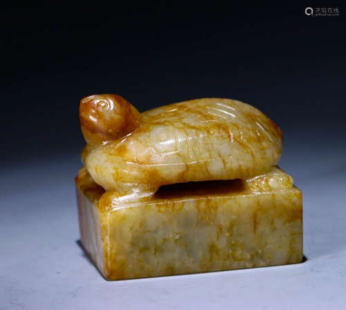 Hotan Jade Jade Turtle Seal in Ming Dynasty or before