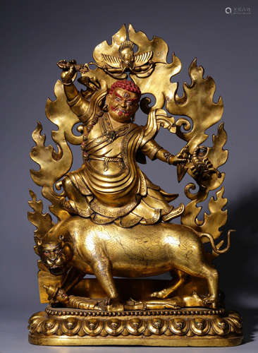 In the Qing Dynasty, bronze gilded bronze statues with vows ...