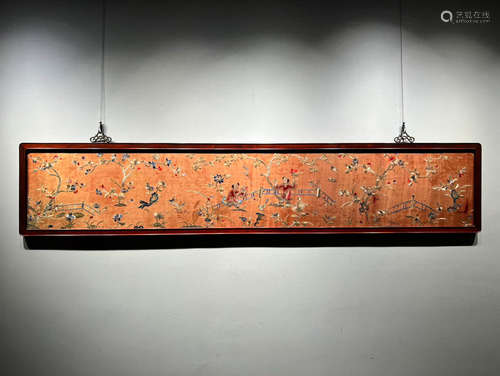 Qing Dynasty. Su embroidery banner 