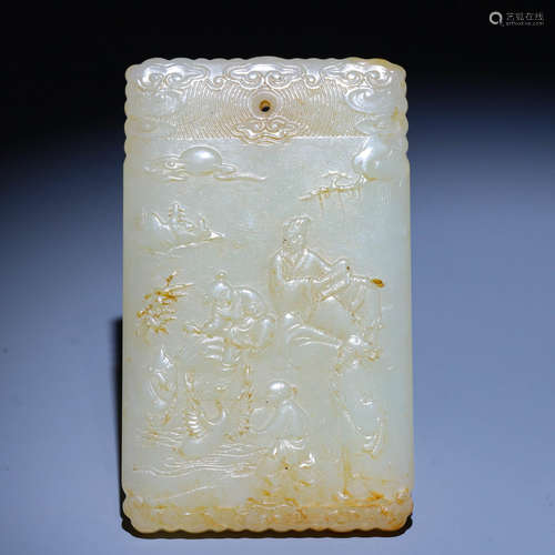 In the Qing Dynasty, Hotan Jade Zigang Brand