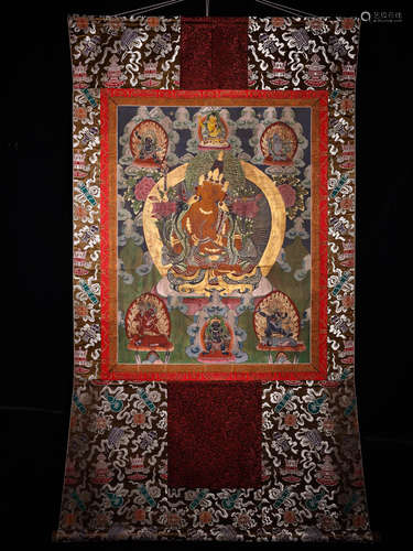 In the Qing Dynasty, the Thangka (Future Buddha of Qiangba B...