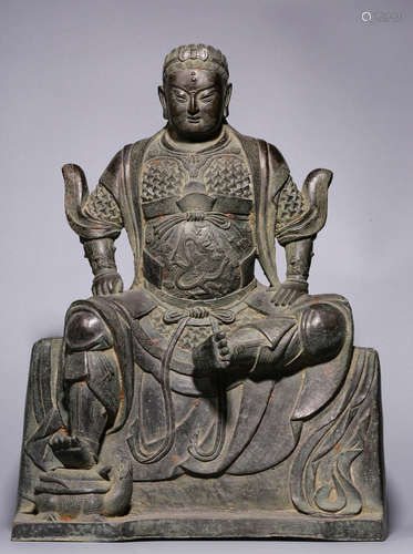 Before or during the Ming Dynasty, the bronze seated statue ...