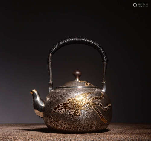 Rongzhen Phoenix Gilded Beam Carrying Silver Pot