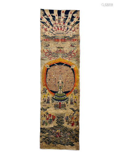 Shu County Qingxin Disciple Zhang Daqian's Silk Buddha Image