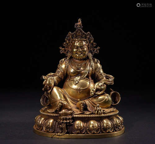 In the Ming Dynasty, the god of wealth was gilded with bronz...