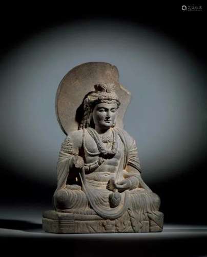 2至3世纪 云母片岩犍陀罗佛坐像