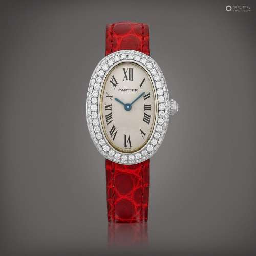 CartierBaignoire, Reference 1955 | A white gold and diamond-...