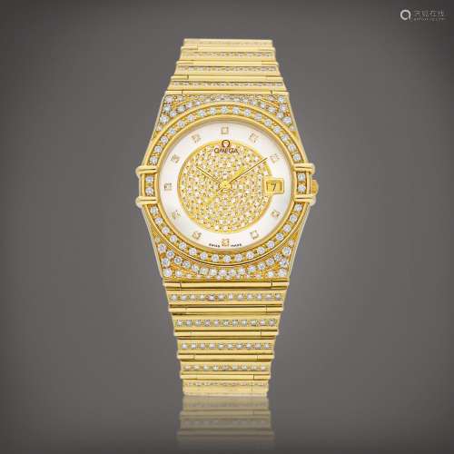 OmegaConstellation | A yellow gold and diamond-set bracelet ...