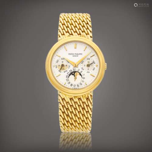 Patek PhilippeReference 3945  | A yellow gold perpetual cale...