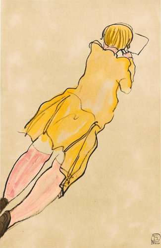 Sanyu<br />
Sanyu 常玉 | Femme à la robe jaune avec chausset...