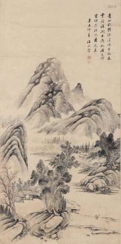 汪承霈 1751年作 古人诗意图 立轴