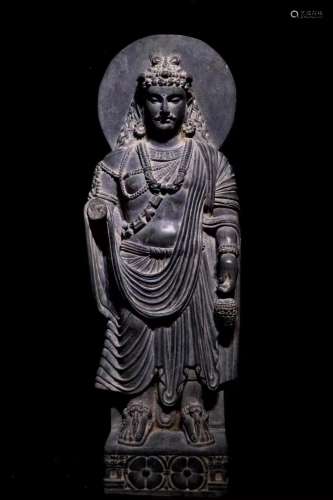 Gray schist Buddha statue of Jiantula